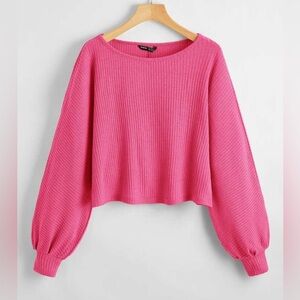 Bright Pink Ribbed blouse